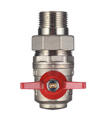 Кран шаровой латунный Valtec Base 1 ВР(г) х 1 НР(ш) бабочка с полусгоном угловой (VT.228.N.06) - фото 2