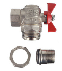 Кран шаровой латунный Valtec Base 3/4 ВР(г) х 3/4 НР(ш) бабочка с полусгоном угловой (VT.228.N.05) - фото 2