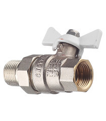 Кран шаровой латунный Valtec Base 1/2 ВР(г) х 1/2 НР(ш) бабочка с полусгоном прямой (VT.227.NW.04) - фото 7