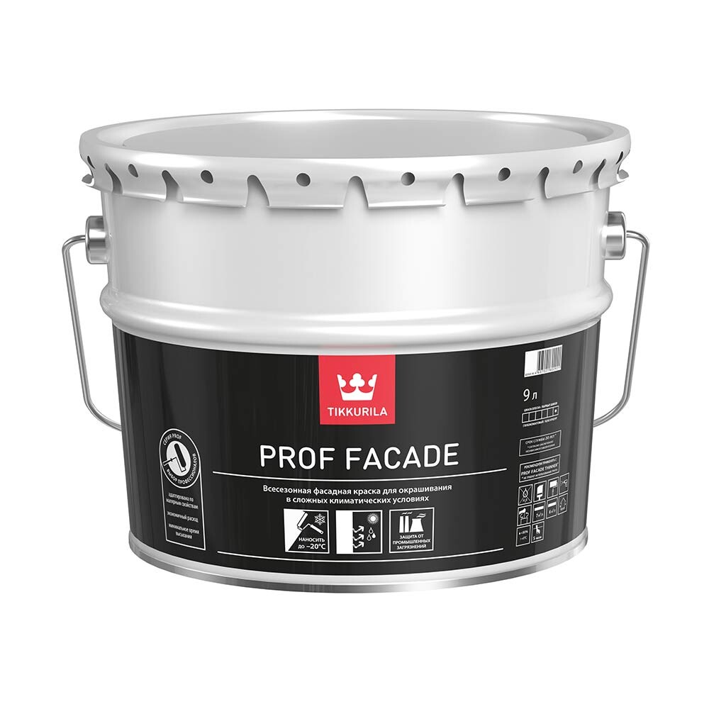 Изображение товара Фасадная краска Tikkurila Prof Facade всесезонная акриловая бесцветная 9 л