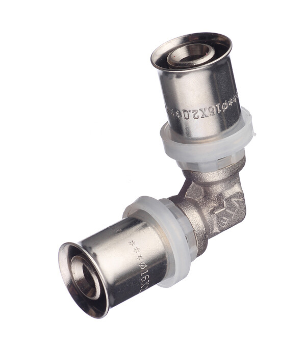 Изображение товара Угол VALTEC для металлопластиковых труб 90 градусов латунь пресс VTm.251.N.001616