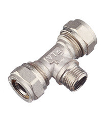 Тройник VALTEC (VTm.333.N.200420) 20 обж(ц) х 1/2 НР(ш) х 20 обж(ц) - фото 1