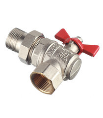 Кран шаровой латунный Valtec Base 3/4 ВР(г) х 3/4 НР(ш) бабочка с полусгоном угловой (VT.228.N.05) - фото 5