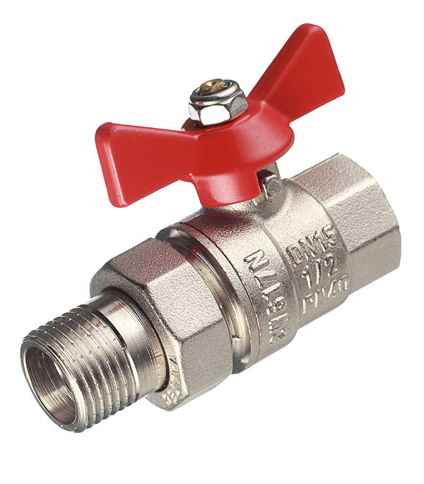 Изображение товара Кран шаровой латунный Valtec Base 1/2 ВР(г) х 1/2 НР(ш) бабочка