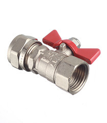 Кран шаровой латунный Valtec 16 обж(ц) х 1/2 ВР(г) для металлопластиковых труб бабочка прямой (VT.342.N.1604) - фото 6