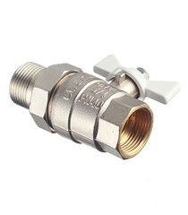 Кран шаровой латунный Valtec Base 3/4 ВР(г) х 3/4 НР(ш) бабочка с полусгоном прямой (VT.227.NW.05) - фото 5