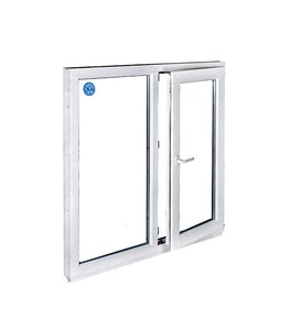 Окно металлопластиковое 1200х1200 мм белое 1 створка поворотно-откидное правое
