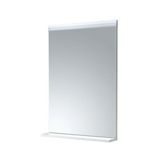 Зеркало с подсветкой с полкой 85х60 см в раме белой Aquaton Рене