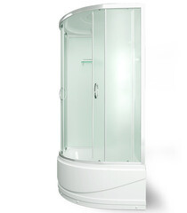 Душевая кабина Erlit Comfort 90х90х215 см стекло матовое 4 мм с высоким поддоном полукруг - фото 3