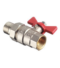 Кран шаровой латунный Valtec Base 1/2 ВР(г) х 1/2 НР(ш) бабочка с полусгоном прямой (VT.227.N.04) - фото 4