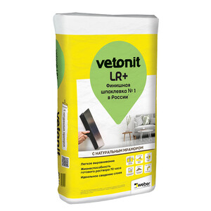 Шпаклевка полимерная Vetonit LR+ для сухих помещений белая 22 кг ...