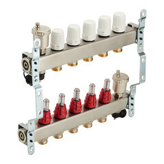 Коллекторная группа с расходомерами нержавеющая сталь Valtec 1 ВР(г) х 5 выходов 3/4 НР(ш) ЕК х 1 ВР(г) - фото 2