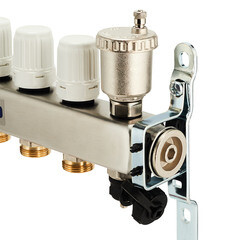 Коллекторная группа с расходомерами нержавеющая сталь Valtec 1 ВР(г) х 6 выходов 3/4 НР(ш) ЕК х 1 ВР(г) - фото 3