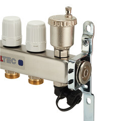 Коллекторная группа со встроенными расходомерами в сборе Valtec 1 ВР(г) х 3 выхода 3/4 НР(ш) ЕК х 1 ВР(г) - фото 3