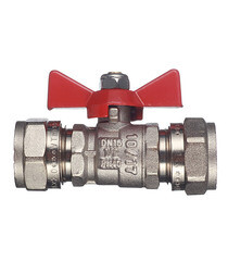 Кран шаровой латунный Valtec 16 обж(ц) х 16 обж(ц) для металлопластиковых труб бабочка прямой (VT.343.N.1616) - фото 5