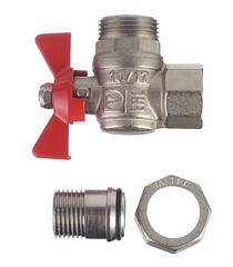 Кран шаровой латунный Valtec Base 1/2 ВР(г) х 1/2 НР(ш) бабочка с полусгоном угловой (VT.228.N.04) - фото 6