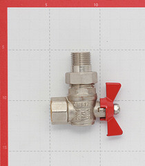 Кран шаровой латунный Valtec Base 1/2 ВР(г) х 1/2 НР(ш) бабочка с полусгоном угловой (VT.228.N.04) - фото 2