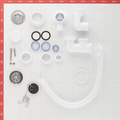 Сифон для ванны Wirquin Pro 1 1/2х40 мм регулируемый с выпуском с переливом (30718059) - фото 3