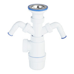 Изображение товара Сифон для раковины и мойки Wirquin Virplast 1 1/2х40 мм с выпуском d70 мм с двойным отводом (30986144)