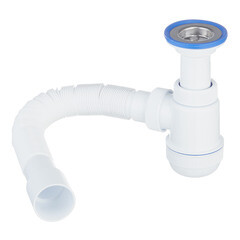 Изображение товара Сифон для раковины и мойки Wirquin Virplast 1 1/2х40 мм с выпуском d63 мм с соединением 40/50 мм (30980678)