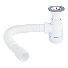Изображение товара Сифон для раковины и мойки Wirquin Virplast 1 1/2х40 мм с выпуском d70 мм с соединением 40/50 мм (30980676)