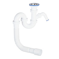Сифон для раковины и мойки Wirquin Virplast 1 1/2х40 мм с выпуском d70 мм с соединением 40/50 мм с отводом (30980698)