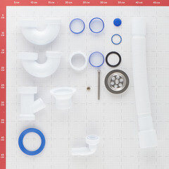 Сифон для раковины и мойки Wirquin Virplast 1 1/2х40 мм с выпуском d70 мм с соединением 40/50 мм с отводом (30980698) - фото 2