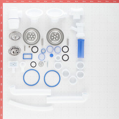 Сифон для двойной мойки Wirquin Virplast 3 1/2х40 мм с выпуском d114 мм с отводом с переливом с фильтр-пробкой (30987088) - фото 2