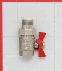 Кран шаровой латунный Valtec Base 1 ВР(г) х 1 НР(ш) бабочка с полусгоном прямой (VT.227.N.06) - фото 2