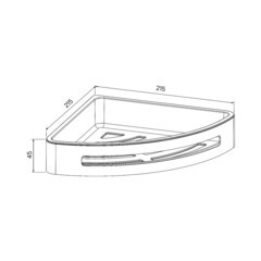 Полка для ванной Iddis Optima Home угловая 215х215х45 мм металл черная (SHE11SBi44) - фото 5