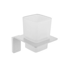 Стакан для ванной Iddis Slide с держателем стекло матовый/металл белый (SLIWTG1i45)