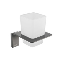 Стакан для ванной Iddis Slide с держателем стекло матовый/металл графит (SLIGMG1i45)