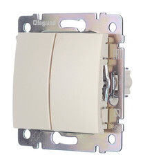 Переключатель Legrand Valena двухклавишный встраиваемый слоновая кость (695604) - фото 4