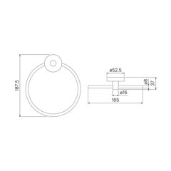 Полотенцедержатель кольцо Iddis Sena d165 мм на шуруп металл хром (SENSSO0i51) - фото 6