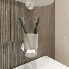 Стакан для ванной Iddis Sena с держателем стекло матовый/металл хром (SENSSG1i45) - фото 3