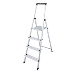 Изображение товара Стремянка алюминиевая 4 ступени 80 мм с лотком-органайзером 0,85 м Krause