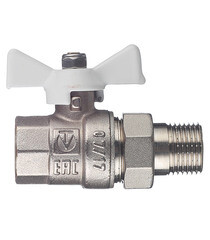 Кран шаровой латунный Valtec Base 1/2 ВР(г) х 1/2 НР(ш) бабочка с полусгоном прямой (VT.227.NW.04) - фото 3
