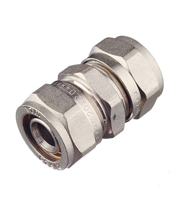 Изображение товара Соединитель прямой VALTEC VTm.303.N.002020 20 мм латунь обжим для металлополимерных труб
