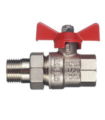 Кран шаровой латунный Valtec Base 1/2 ВР(г) х 1/2 НР(ш) бабочка с полусгоном прямой (VT.227.N.04) - фото 2