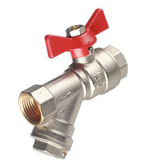 Изображение товара Кран шаровой латунный Valtec 1/2 ВР(г) х 1/2 ВР(г) бабочка с фильтром прямой (VT.293.N.04)