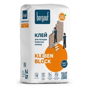 Смесь кладочная для ячеистых блоков Bergauf Kleben Block 25 кг