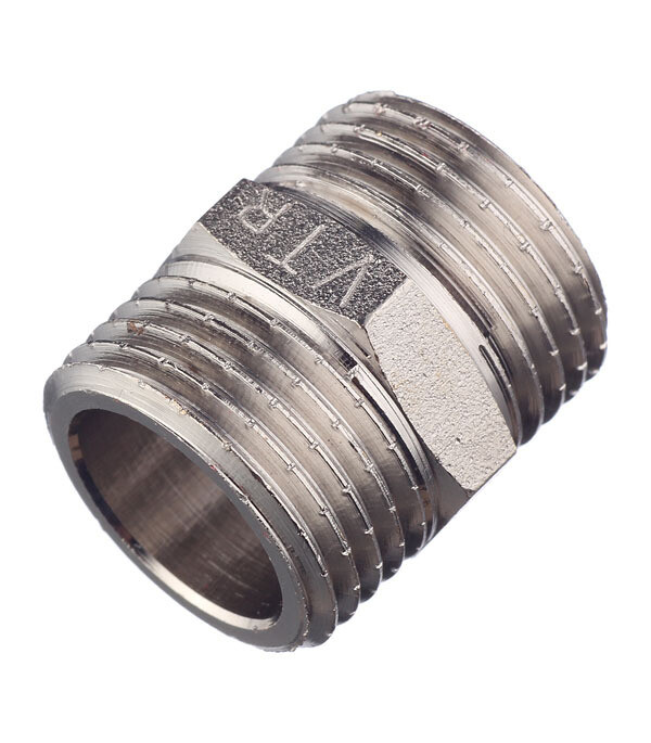 Изображение товара Ниппель Valtec 1/2 НР(ш) х 1/2 НР(ш) латунный (VTr.582.N.0004)