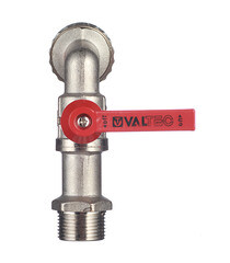 Кран шаровой латунный Valtec 3/4 НР(ш) х 3/4 НР(ш) ручка со штуцером угловой (VT.051.N.05) - фото 4