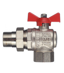 Кран шаровой латунный Valtec Base 3/4 ВР(г) х 3/4 НР(ш) бабочка с полусгоном угловой (VT.228.N.05) - фото 3