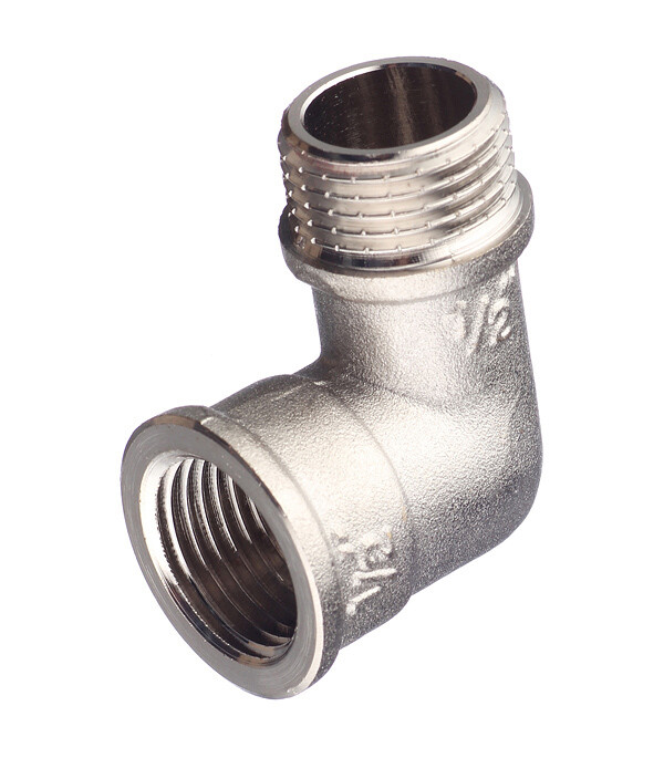 Изображение товара Угол латунный Valtec 1/2 ВР х 1/2НР никелированный для трубопроводов