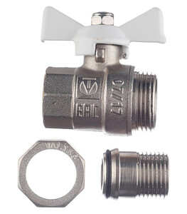 Кран шаровой латунный Valtec Base 1/2 ВР(г) х 1/2 НР(ш) бабочка с ...