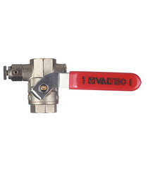 Кран шаровой латунный Valtec Base 1/2 ВР(г) х 1/2 ВР(г) ручка с дренажом и воздухоотводчиком прямой (VT.245.N.04) - фото 2