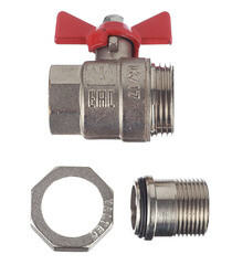 Кран шаровой латунный Valtec Base 3/4 ВР(г) х 3/4 НР(ш) бабочка с полусгоном прямой (VT.227.N.05) - фото 3