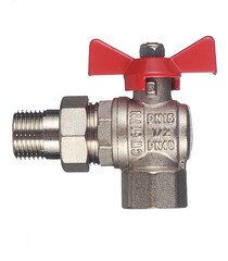 Кран шаровой латунный Valtec Base 1/2 ВР(г) х 1/2 НР(ш) бабочка с полусгоном угловой (VT.228.N.04) - фото 4