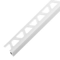 Уголок ПВХ для кафельной плитки внутренний 8 мм 2,5 м светло-серый - фото 2